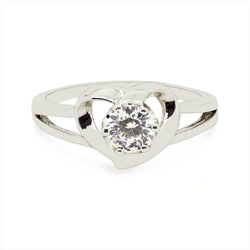 Zaveris Sterling Silver and Round-Cut Cubic Zirconia Ring