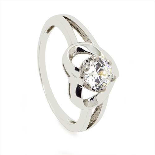 Zaveris Sterling Silver and Round-Cut Cubic Zirconia Ring