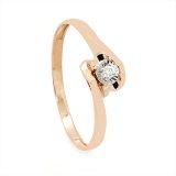 Zaveris 18 Carat Bypass Rose Gold and Round Cut Diamond Ring