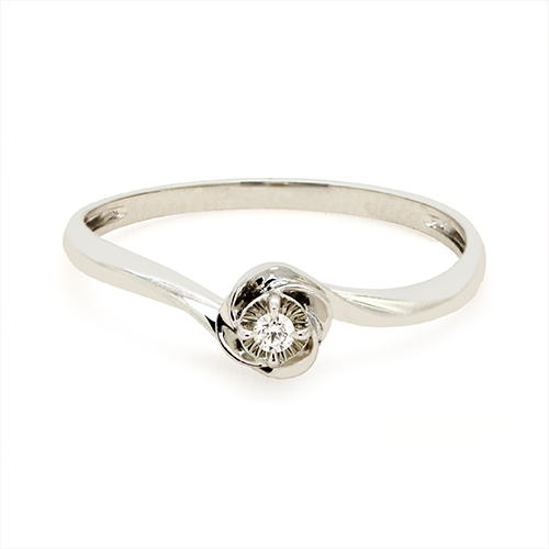 Zaveris 18 Carat Bypass White Gold and Diamond Ring