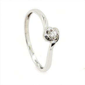 Zaveris 18 Carat Bypass White Gold and Diamond Ring