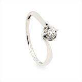 Zaveris 18 Carat Four-Prong White Gold and Round Cut Diamond Ring