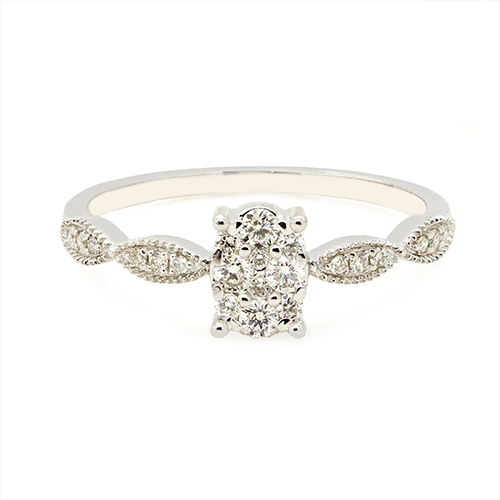 Zaveris 18 Carat White Gold and Channel Infinity Diamond Ring