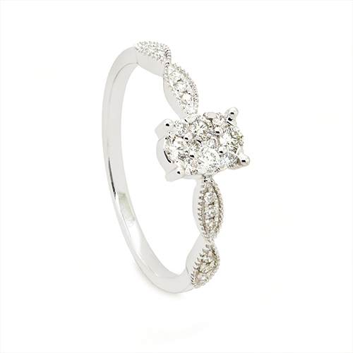 Zaveris 18 Carat White Gold and Channel Infinity Diamond Ring