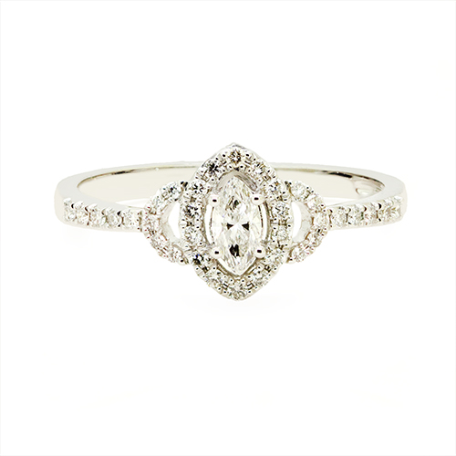 Zaveris 18 Carat White Gold and Infinity Diamond Ring