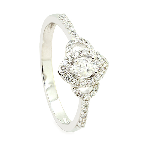 Zaveris 18 Carat White Gold and Infinity Diamond Ring