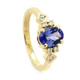 Yellow Gold Oval-Cut Diamond Ring