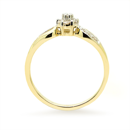 Zaveris Split 9 Carat Yellow Gold and Diamond Ring