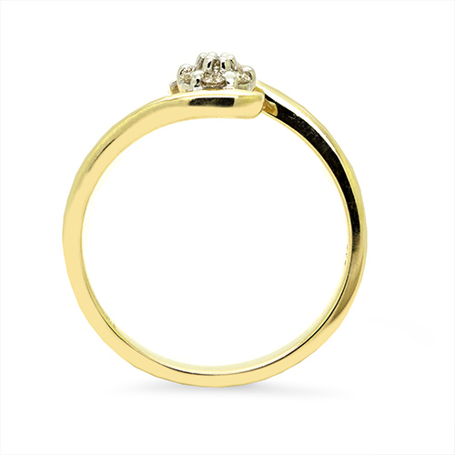 Zaveris Bypass 9 Carat Yellow Gold Round Cluster Diamond Ring
