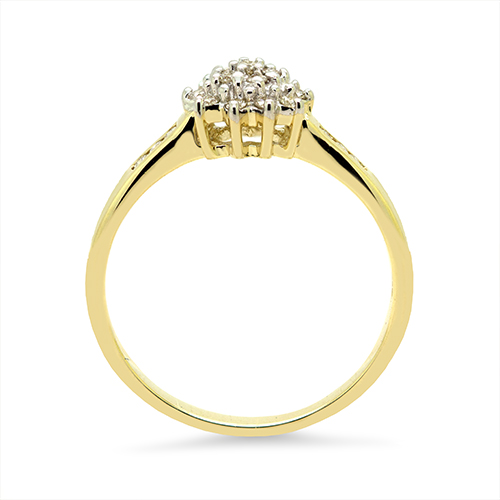 Zaveris 9 Carat Yellow Gold and Inserted Diamond Ring