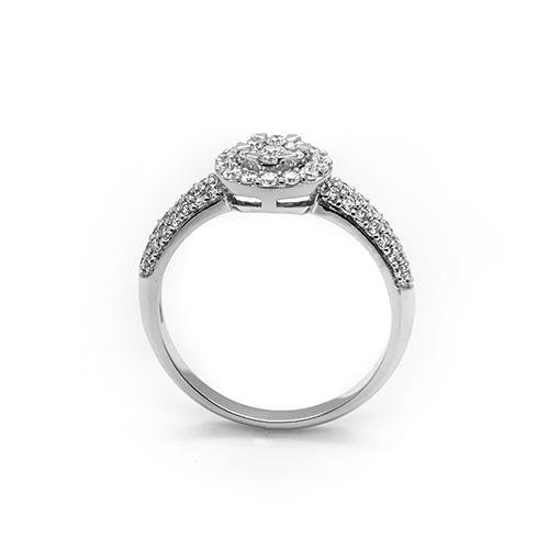 Zaveris Shimmering 18ct White Gold Diamond Halo Engagement Ring