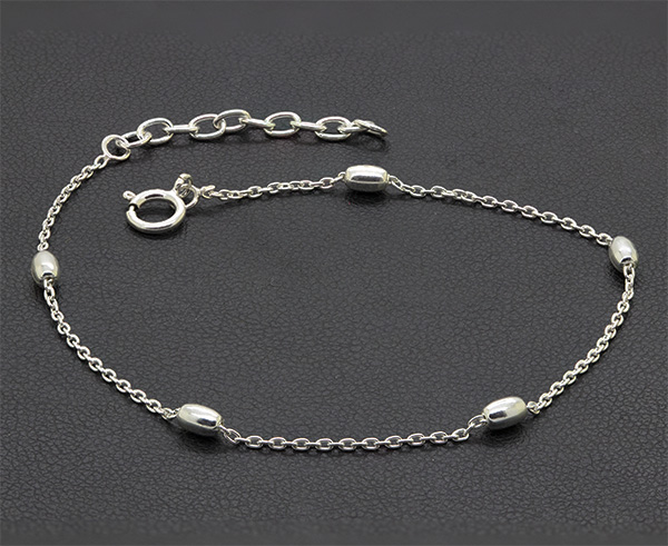 Zaveris Sterling Silver Single Link Chain Bracelet