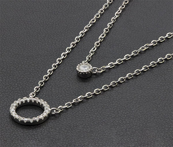 Zaveris Sterling Silver Double Take Necklace Pendant