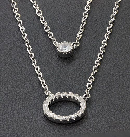 Zaveris Sterling Silver Double Take Necklace Pendant
