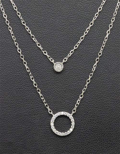 Zaveris Sterling Silver Double Take Necklace Pendant