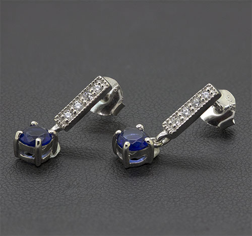Zaveris Sterling Silver Zirconia Cubic Cascade Pendant Set