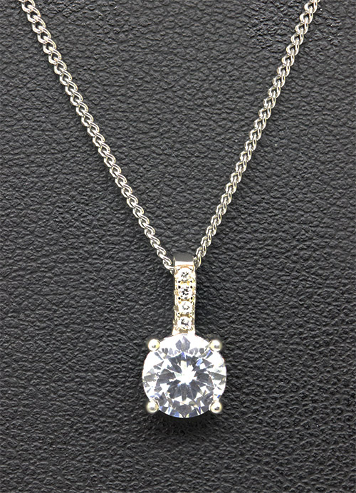 Zaveris Sterling Silver Shimmering Satellite Pendant Set