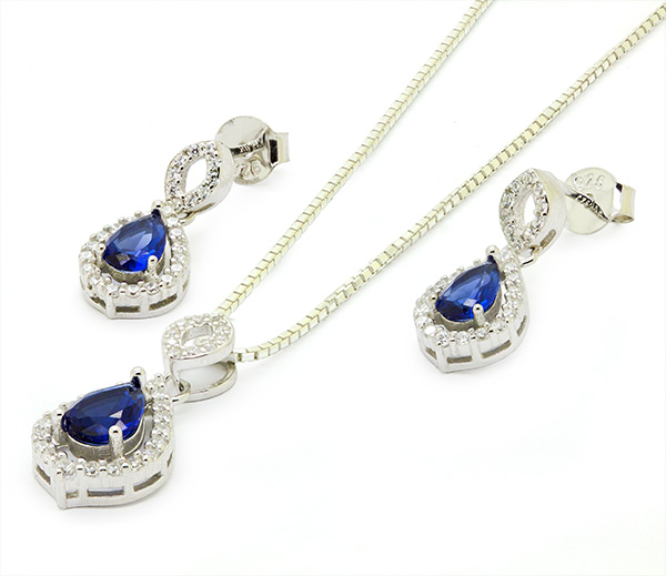 Zaveris Sterling Silver Urban Chic Pendant Set