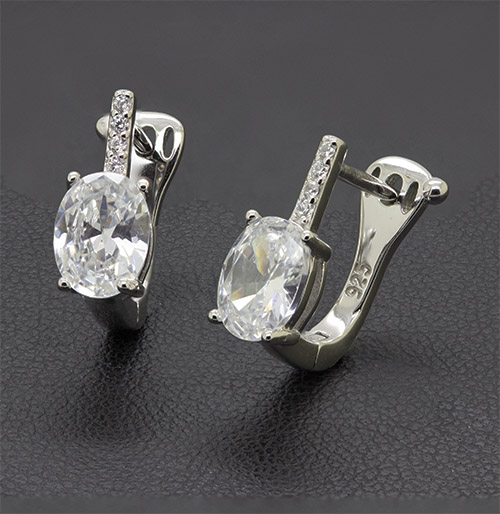 Zaveris Sterling Silver Oval of Elegance Pendant Set