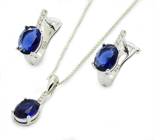 Zaveris Sterling Silver Cubic Zirconia Serenity Pendant Set