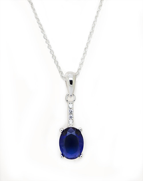 Zaveris Sterling Silver Cubic Zirconia Serenity Pendant Set