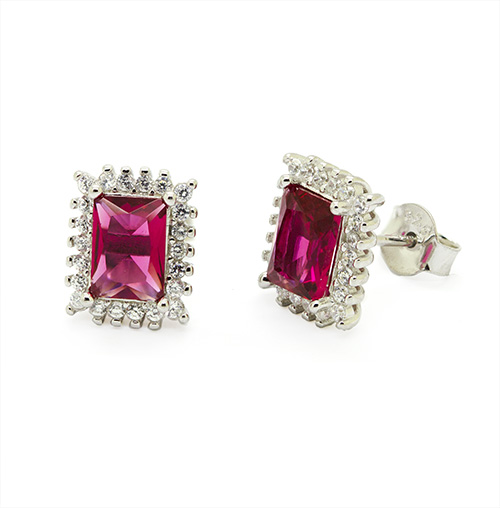 Zaveris Sterling Silver Passionate Zircon Pendant Set