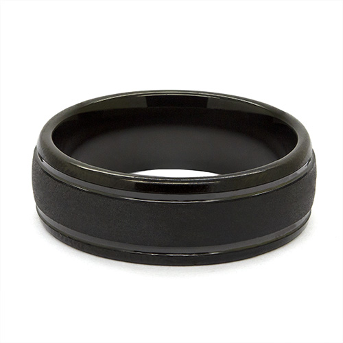Zaveris Tungsten Carbide 8mm Twin Bevel Ring