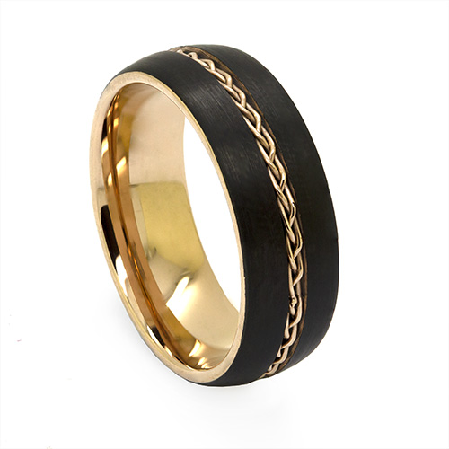 Zaveris Tungsten Carbide 8mm Link Chain Ring