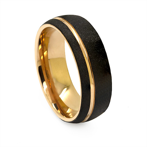 Zaveris Tungsten Carbide Single Bevel Ring