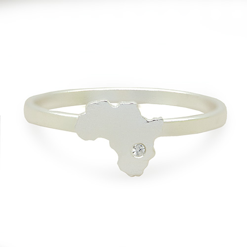 Zaveris Silver Africa Cubic Zirconia Ring