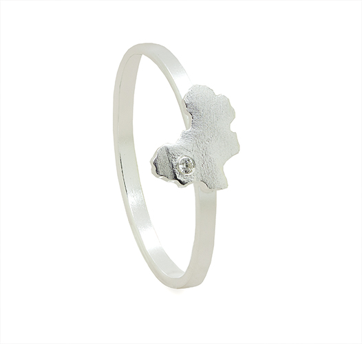 Zaveris Silver Africa Cubic Zirconia Ring