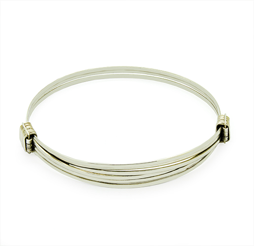 Zaveris Sterling Silver Two Knot Bangle Bracelet