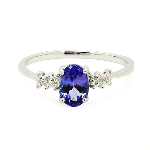 Zaveris 9-Carat White Gold Tanzanite And Diamond Ring