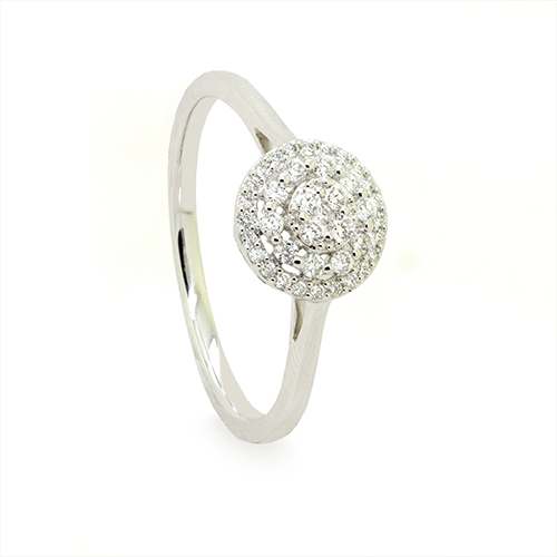 Zaveris 18 Carat White Gold Halo Diamond Engagement Ring