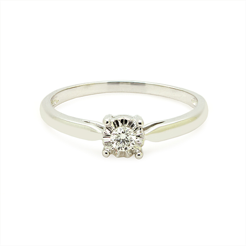 Zaveris 18 Carat White Gold Diamond Solitaire Ring