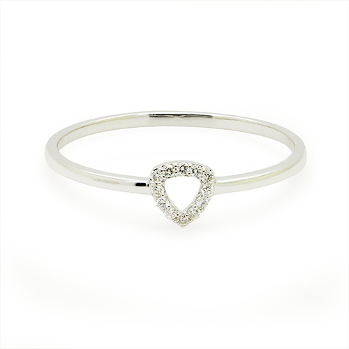 Zaveris 18 Carat White Gold Diamond Triangle Motif Ring