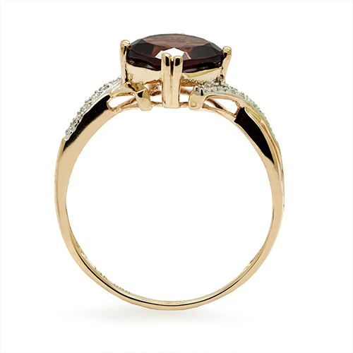 Zaveris 14 Carat Yellow Gold Red Garnet And Diamond Swirl Ring