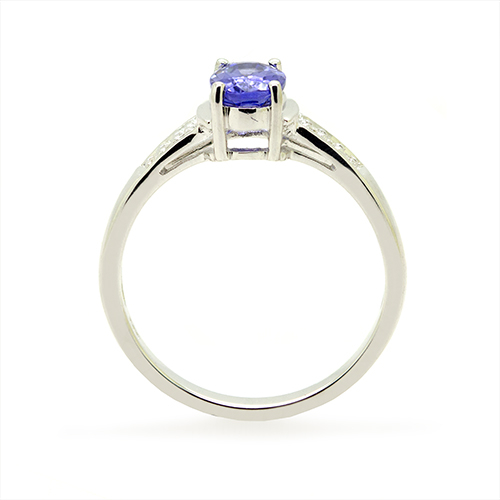 Zaveris 9 Carat White Gold Tanzanite And Diamond Ring