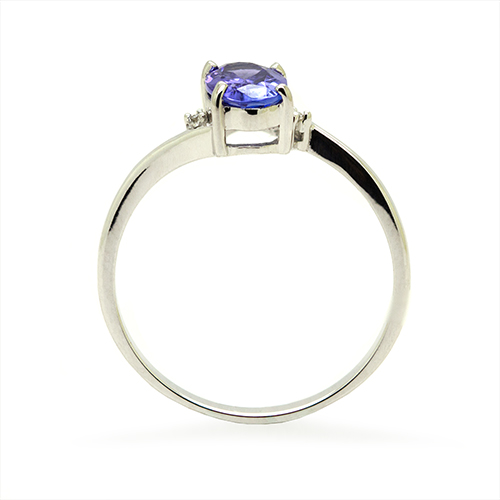 Zaveris 9 Carat White Gold Tanzanite and Diamond Accents Ring