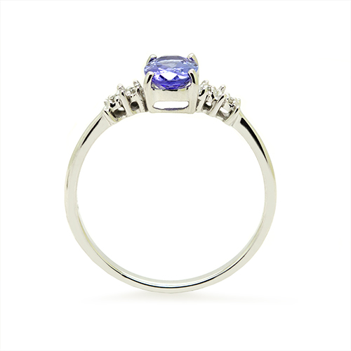 Zaveris 9-Carat White Gold Tanzanite And Diamond Ring
