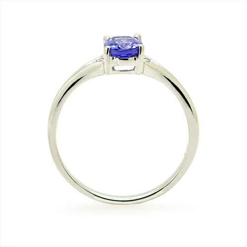 Zaveris Classic 9 Carat White Gold Tanzanite And Diamond Ring