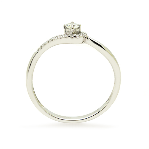 Zaveris 14 Carat White Gold Diamond Twist Ring