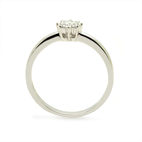 Zaveris 18 Carat White Gold Diamond Cluster Star Ring