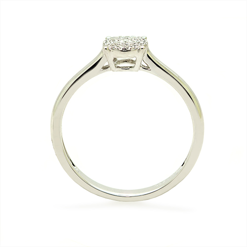 Zaveris 18 Carat White Gold Halo Diamond Engagement Ring