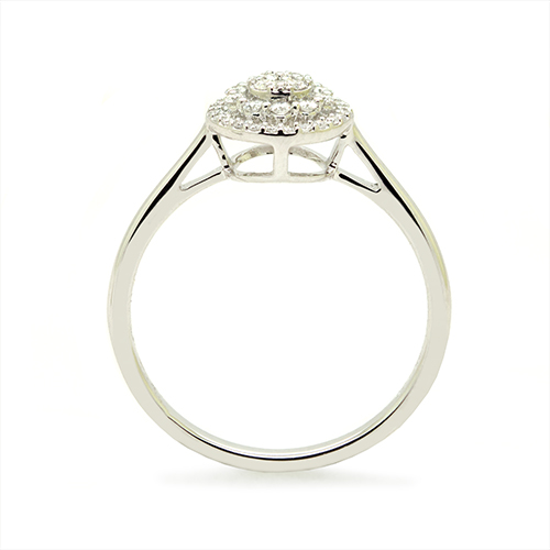 Zaveris 18 Carat White Gold Halo Diamond Engagement Ring