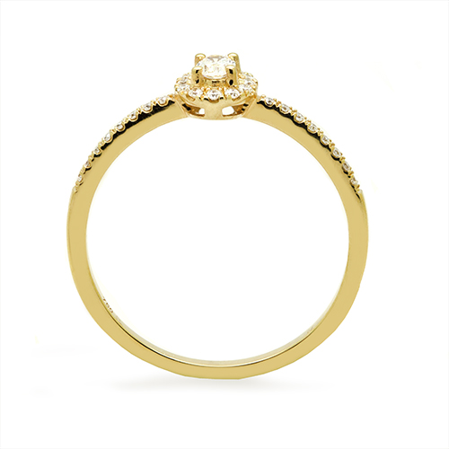 Zaveris 18 Carat Yellow Gold Oval-Cut Diamond Ring
