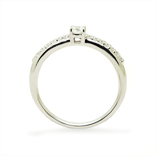 Zaveris 18 Carat White Gold Pavé Diamond Engagement Ring