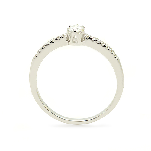 Zaveris 18 Carat White Gold Pavé Diamond Ring