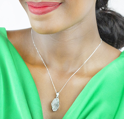 Zaveris Sterling Silver Herkimer Necklace