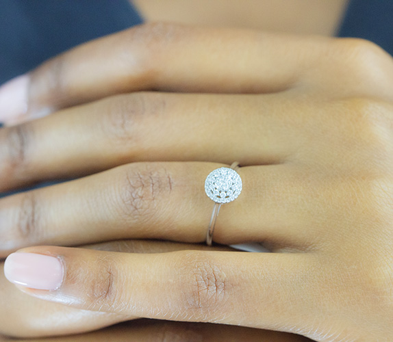 Zaveris 18 Carat White Gold Halo Diamond Engagement Ring